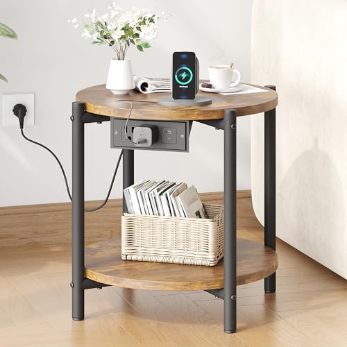 LIKIMIO Round End Tables, 16" W Small Round Side Tables