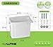 Alpine Sanitary Napkin Receptacle - Feminine Hygiene Disposal Container, Wall Mounted Trash Can with Odor Control Seal & Installation Hardware (White)