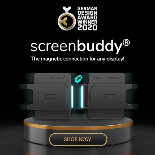 Image of Set of 2 Screenbuddy Magnetic Link for Your Displays, Compatible with All Computer Screens, Save Angles with Smart Lock Function, Innovative Computer /Gaming Accessories, Made in Germany