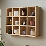 Xalteafe Tassenregal Holz Setzkasten,Massivholz Teetasse Halter,Vintage Kaffeetassen Regal,Wand Dekoration Teetasse Halter,Stabiles,FüR Teekannen,Kunsthandwerk,Figuren