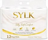 SYLK Premium Toilet Tissue, 3-Ply Toilet Paper, Mega Rolls, 380 Sheets Per Roll, Ultra Soft & Strong Bath Tissue, Absorbent Bathroom Tissue Rolls, Eco-Friendly Toilet Paper Pack (12 Rolls)
