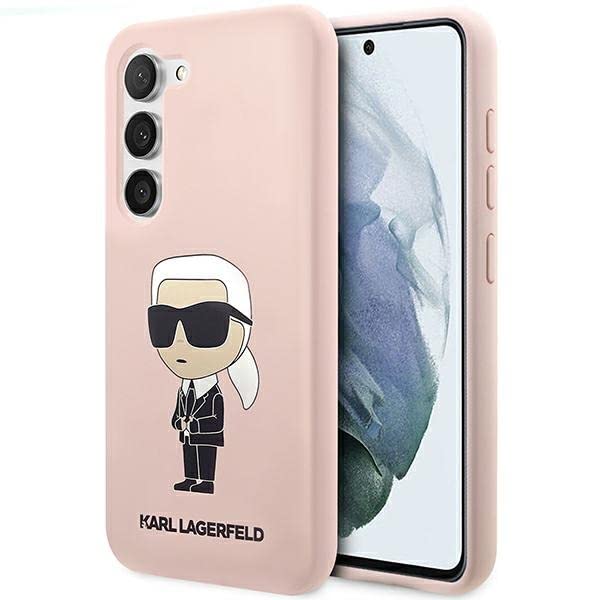 KARL LAGERFELD KLHCS23SSNIKBCP Coque en silicone pour Samsung S23 S911 Rose