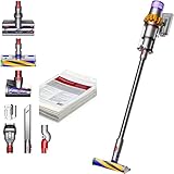 Dyson V15 Detect Absolute Staubsauger Kabellos - Akkusauger, HEPA-Filter, Kabelloser Akkuhandstaubsauger Handstaubsauger Beutellos, inkl. JUNG Bodenpflegetücher