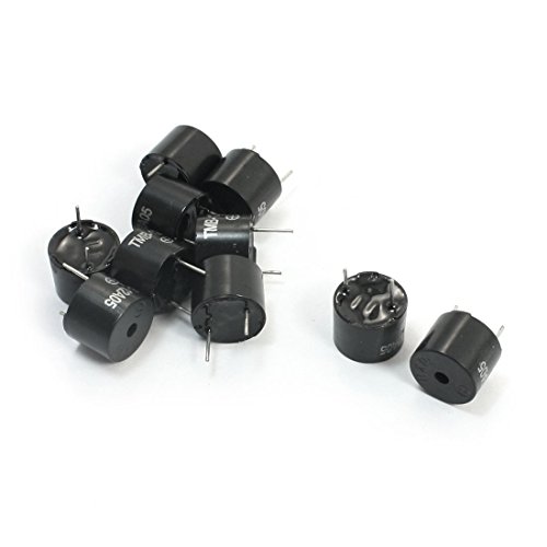 Aexit 10pcs 12x9.5mm Relays Long Beep Active Electromagnetic Buzzer Warning Buzzer & Chime Integrated DC5V