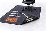 Bodenschutzmatte (Anthrazit, 90x120) für Bürostuhl, Schreibtischstuhl, Unterlage aus Vlies, rutschfest, wasserdichte Unterseite, Bodenschoner & Fußbodenschutz für Parkett Laminat Vinyl