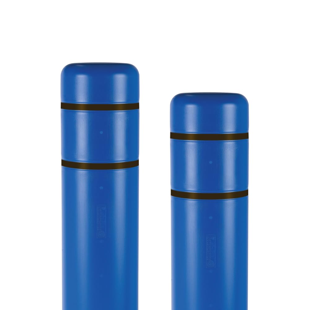BollardGard 8" x 52" 2-Pack Bollard Cover - Innoplast (Blue Black Tape)