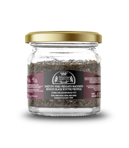 Valnerina Tartufi Preciada Trufa Negra de Invierno Molida | Primera Elección Extra, Natural, Artesanal y Italiana Conservada en su propio jugo | Jarrón 25 gr.