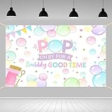 AIBIIN Pop On by for A Bubbly Good Time Backdrop Pop On Over Bubble Theme Photography Background Colorful Summer Bubble Bash Party Decoration Supplies Banner Photo Booth Studio 70.8 x 43.3 inch
