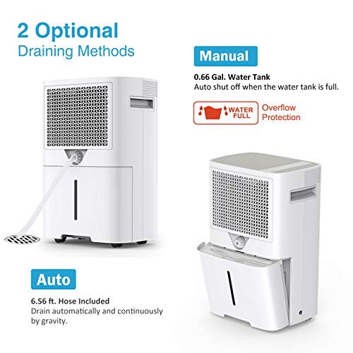 COLZER 3500 Sq Ft Dehumidifiers 50 Pints for Home Basements, Garage, Humid Bathroom, Laundry Room, Grow Room, with Drain Hose for Continuous Drainage