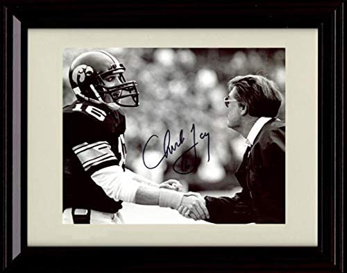 Chuck Long Autograph Replica Print - Iowa Hawkeye Legend - Framed 8x10