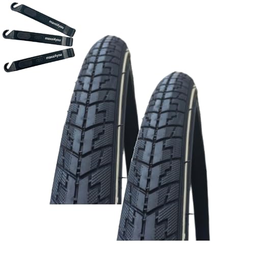 2 x Rexway Dart Pannenschutz Fahrradreifen Schwarz mit Reflex 32-622 (28 x 1,25) inkl. maxxi4you Reifenheber
