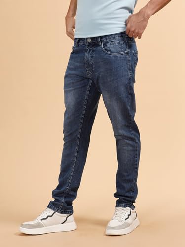 Image of WROGN Men's Stretch Cotton Jeans | Solid | Slim Fit