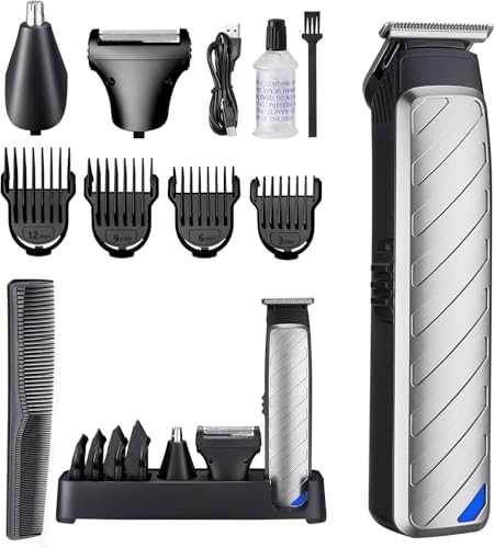 Recortadora de barba con 120 min de autonomía y cabezales de acero inoxidable duraderos