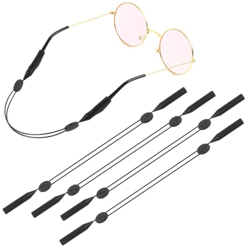 Sangles de lunettes réglables pour le sport, cordon noir sans queue adulte et enfant