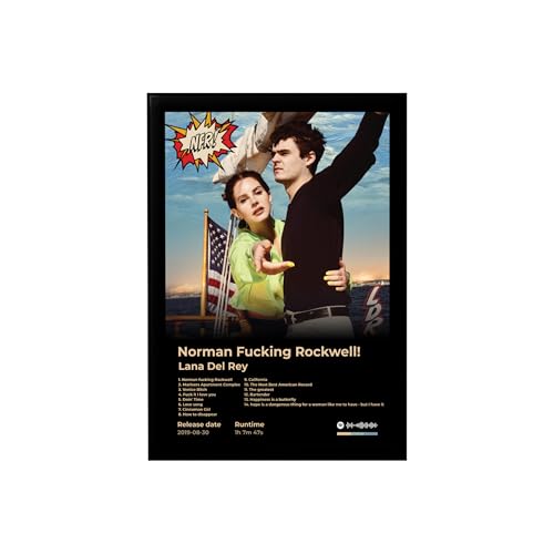 Image of BLINKART LanaDelRay - Norman Fucking Rockwell Wall Photo Frames | Wall Art for Bedroom, Living Room, Studio or Office | Album Cover Print with Spotify Song Link QR Code | Gift for Fans - 8x12 In