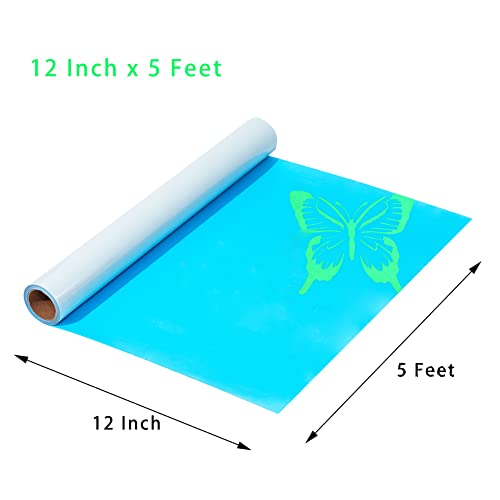 Image of Glow in The Dark Heat Transfer Vinyl Rolls Luminous Green Iron on Vinyl 12Inch x 5feet Iron On Vinyl for Cricut, T-Shirts DIY Design, Silhouette Cameo & Heat Press Machine