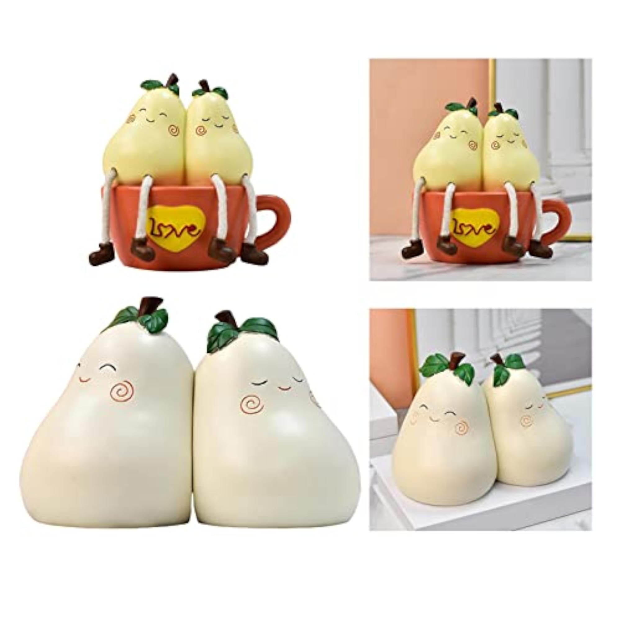 Pear Decorative Bookends, Unique Shelf Ornaments