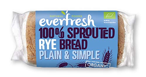 THREE PACKS of Everfresh Natural Foods Organic Sprouted Rye Bread 400g
