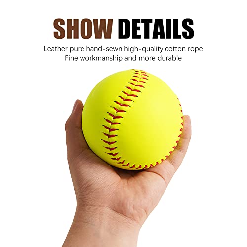 Baisidiwei Practice Softballs - 12 Inch Fastpitch Softballs, Official Size and Weight,Soft Toss, Batting, Fielding, Hitting, Pitching