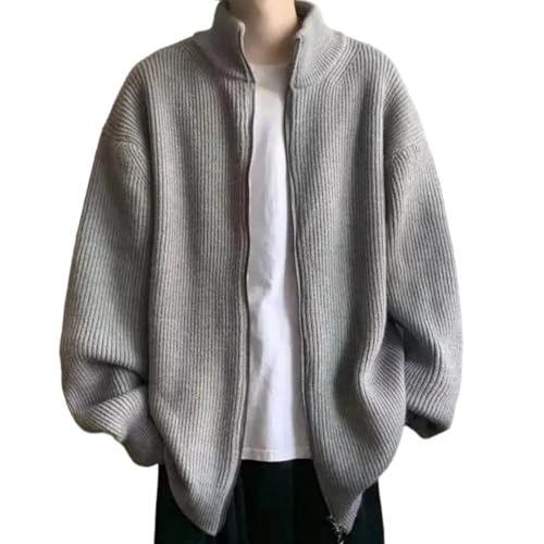 Cardigan tricoté homme col montant zippé pour stopper le froid sans étouffer