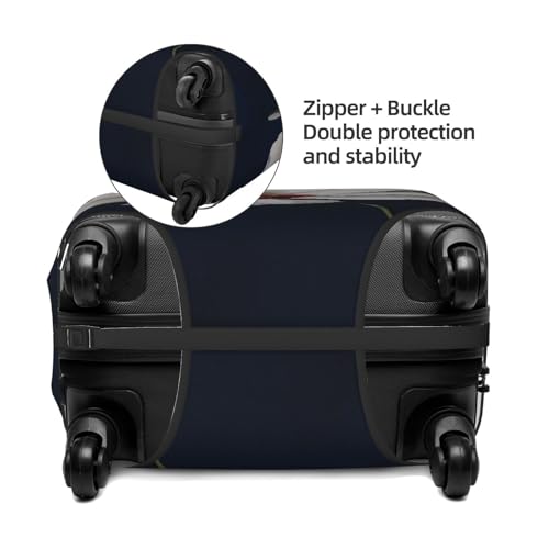 White Flower With A Red Center Vintage Elastic Travel Luggage Covers Dustproof Scratch-Resistant Suitcase Protector Fit 22-24 Inch2