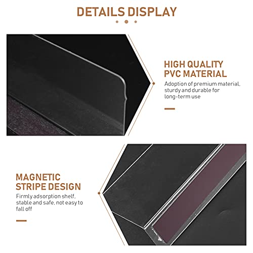 iplusmile Magnetic Pvc Side Panel Shelf Dividers L-Shaped 11 X 2.5 Inch Clear Thick Plastic Separator 4 Pack for Supermarket and Home Organization - Image 3