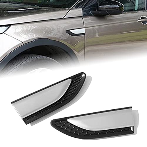 NEWSMARTS Pair Automotive Exterior Side Air Outlet Vent Cover Trims for Land Rover Discovery Sport 2015-2019, Silver