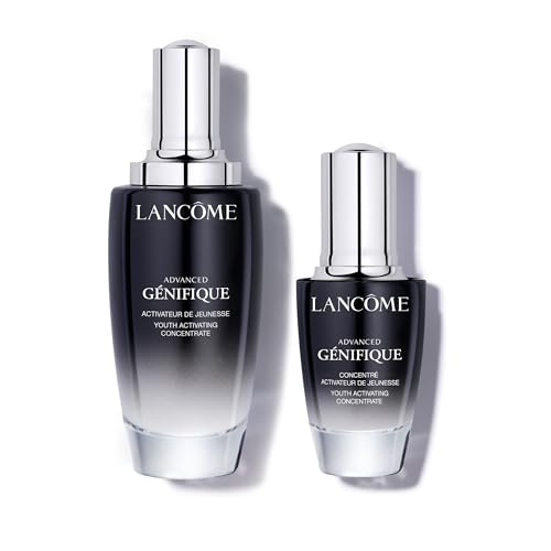 Lancôme Advanced Génifique Radiance Boosting Anti-Aging Face Serum Duo – Visibly Hydrates & Plumps Skin – 3.9 Fl Oz & 0.67 Fl Oz
