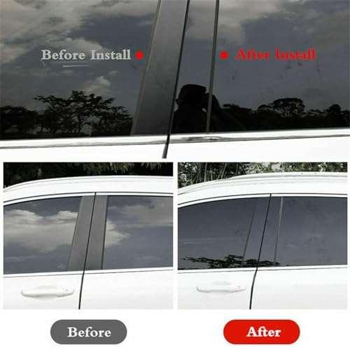 Accesorios de pilar para coche Ford F-150: cubierta de postes de puerta negro brillante 6