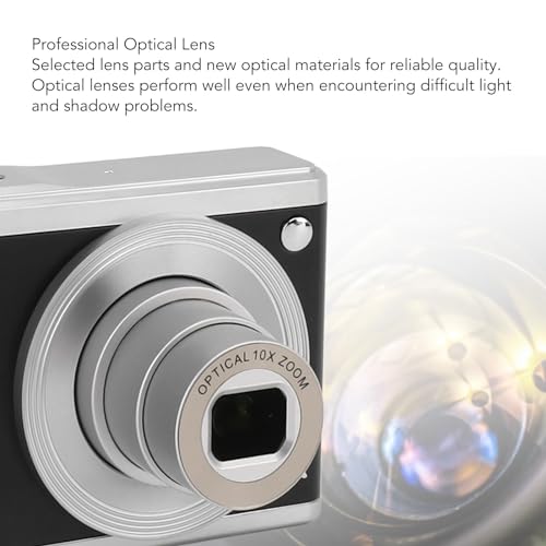 Fotocamera Digitale 4K 60 MP Con Zoom Ottico 10x - Compatta, Per Vlogging, Viaggi E Bambini, Schermo Doppio