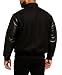 III-Fashions College Baseball Varsity High School Letterman Bomber Black Wool + Faux Leather Jacket For Mens - chaqueta tipo letra