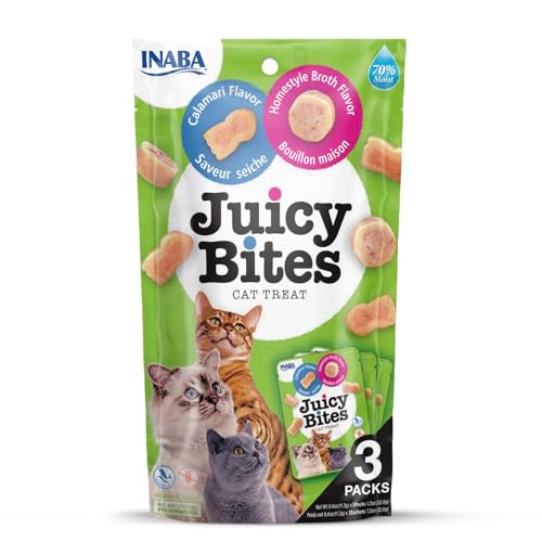 INABA Juicy Bites 98% Hühnerfleich 29% Protein, Reich an Hähnchen & Thunfisch, Kalorienarm Katzen Leckerlies, No Grain, No Sugar, No by-Products, Köstliche und Weiche Cat Treats 33.9 g (1er Pack)