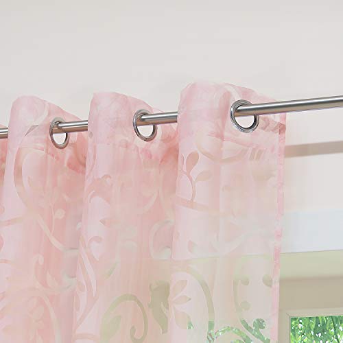 Rideaux transparents blancs 140x260 cm motif floral décoration intérieur