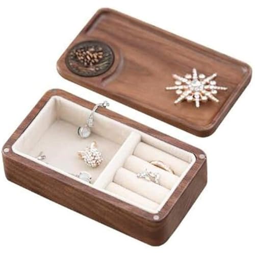 Coffret à Bijoux en Bois Massif Sculpté : Écrin de Luxe Artisanal en Velours