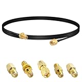 【Câble Rallonge SMA】Adaptateur : SMA mâle vers SMA femelle Bulkhead | Type de câble : Câble coaxial RG174, Flexible | Longueur du câble : 2M/6,56ft | Impédance : 50 ohm | Note : Non compatible avec les TV et les antenne TV.