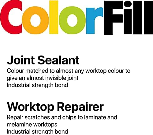 Solmer LTD Unika ColorFill Kitchen Worktop Joint Sealant Sealer & Laminate Repair Kit (Grey Oak 437)