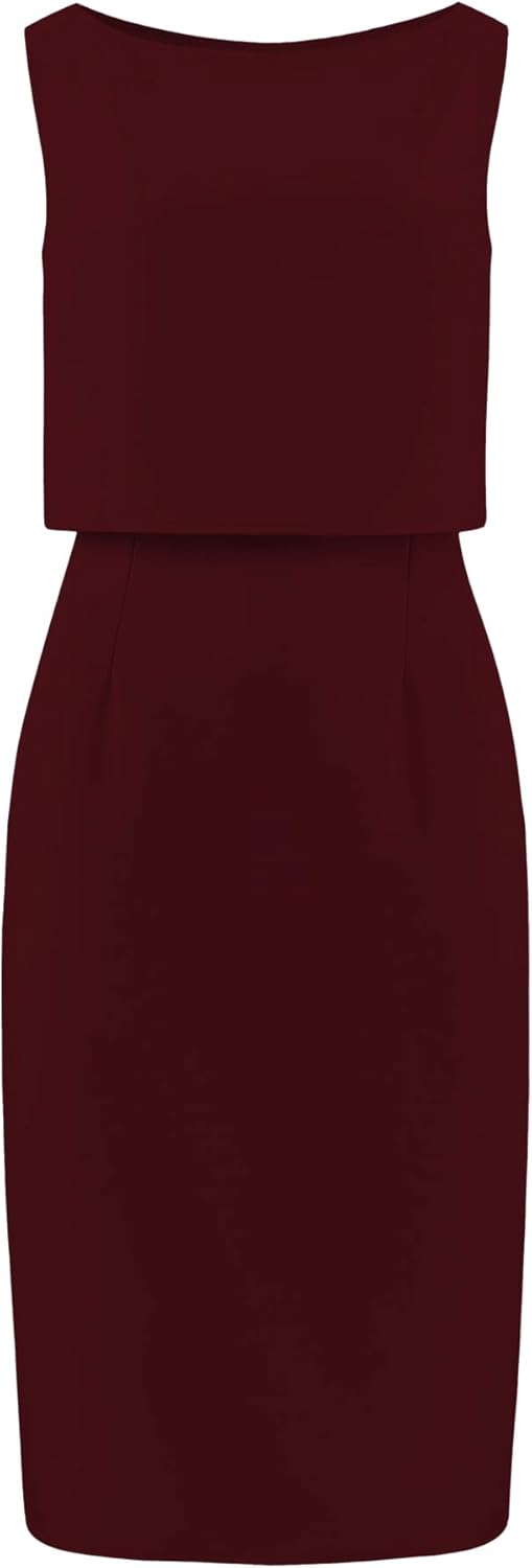 Hobemty Women's Boat Neck Pencil Dresses Funeral Sheath Dress