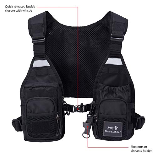 Bassdash FV08 Fliegenfischerweste Anglerweste Ultra Lightweight für Männer und Frauen Tragbare Brustpackung
