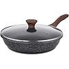 Sensarte Nonstick Frying Pan Skillet with Lid, Swiss Granite Coating Omelette Pan with Cover, Healthy Cookware Chef's Pan with Top, PFOA Free