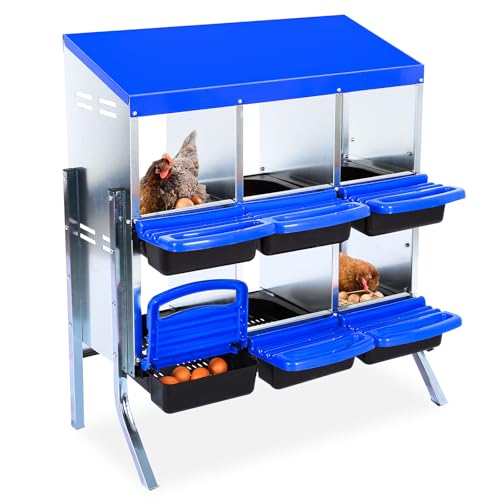 Chicken Nesting Boxes, 6 Compartments Chicken Laying…