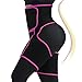 Ceinture de Sudation,3en1 Corset Minceur Femme Ventre Plat Minceur Cuisse Butt Lifter,Gaine Amincissante Sport Fitness Réglable Waist Trainer Ceinture pour Maigrir Brûler des Graisses,Rose rouge,L-XL