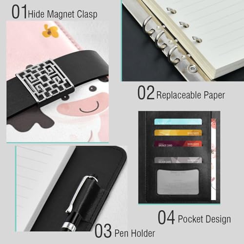 Carnet de notes ligné en cuir rose compagnon idéal de votre bureau
