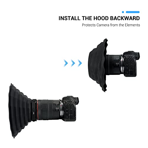 Capuchón de lente de silicona mejorado, antirreflejo, plegable y reversible para lentes de diámetro 73-88 mm, compatible con Canon EF 17-40, 18-200, EF-S 10-22 y Nikon AF-S 10-24, 16-35, 17-55, entre otros miniatura 6