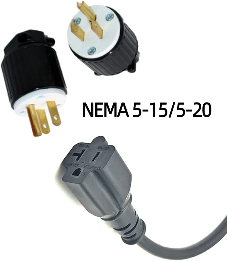 220V J1772 Type1 Socket to NEMA 5-15/5-20 EV Charger Adapter with 0.5M Cable for E-Bike/Scooter/One Wheel