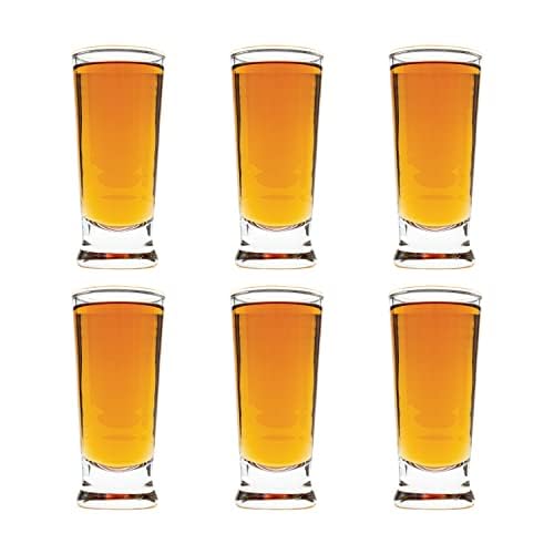 Vikko 2.75 Ounce Shot Glasses, Set of 6 Small Liquor and Spirit Glasses, Durable Tequila Bar Glasses For Alcohol and Espresso Shots, 6 Piece Shooter