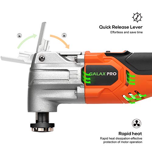 Galax Pro Oscillating Tool, 20V Lithium Ion Cordless Oscillating Multi Tool With 1.3Ah Battery And Charger, 3Pcs Blade And 10Pcs Sanding Papers For Sanding, Grinding(Orange) #TOP2