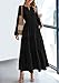 PRETTYGARDEN Women's 2025 Elegant Maxi Dresses Long Sleeve V Neck Flowy Pockets Casual Modest Dress Fall Fashion Clothes (Black,Large)