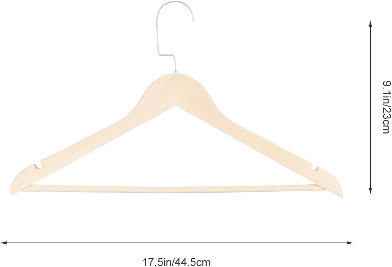 10Pcs Wooden Multipurpose Clothes Hangers Non-Skid Anti-Slip Trousers Holders Space-Saving Wardrobe Storage for Men Women