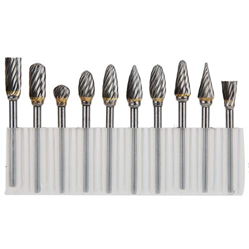 Juego de 10 fresas de metal duro con revestimiento de titanio, fresas de cabeza de fresa, fresa y fresa