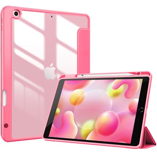 ProCase Cover iPad 9/8/7 Generazione, Custodia iPad 10,2' 2021/2020/2019 [A2602 A2603 A2604 A2605 A2270 A2428 A2429 A2430 A2197 A2198 A2200] Cover Auto Svegliati/Sonno -Rosa Melone